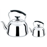Комплект 2 броя чайници HAUS ROLAND HR-709-1, 1 и 3 литра, неръждаема стомана, дръжка бакелит, огледална полировка