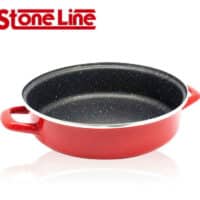 Тенджера и тава 2в1 ZEPHYR Stone Line ZP 1222 DE32, 32 см, Каменно покритие, Индукция, Червена