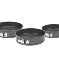 Комплект форми за торта с падащо дъно ESPERANSA ES 1223 HS26, 24/26/28 см, Незалепващо покритие, Сив