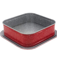 Форма за торта с падащо дъно ZEPHYR ZP 1223 EHS, 27x27x7 см, Мраморно покритие, Червен