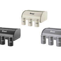 XJ-03610-4PC A-401 Комплект кутия за хляб с кутии /чай,кафе,захар/,асорти с цвят на случаен принцип