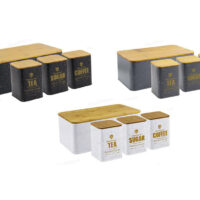 XJ-03616B-4PC HR404-1 Комплект кутия за хляб с кутии /чай,кафе,захар/,асорти с цвят на случаен принцип