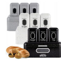 XJ-03612-4PC/HR421-1 Комплект кутия за хляб с кутии /чай,кафе,захар/ с цвят на случаен принцип