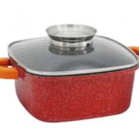 Тенджера с дозатор за мазнина ZEPHYR Red Passion ZP 4323, Мраморно покритие, Индукция