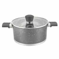 Тенджера с капак ZEPHYR ZP 1210, Многослойно дъно, Инокс, Мармор