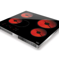 Стъклокерамичен котлон за вграждане ZEPHYR ZP 1445 IR4, 6700W, Инфрачервен нагревател, Четворен, Черен