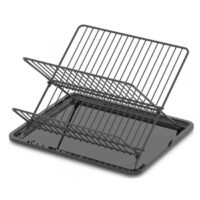 Сгъваем сушилник за съдове ZEPHYR ZP-3000-TXBM , 2 нива, 36х30х21 см, Черен мат