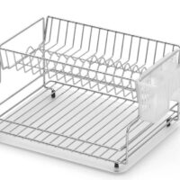 Сушилник за съдове на 2 нива TEKNO TEL TR KB 005, 42 x 30 x 21 см, Сребрист