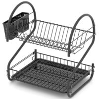 сушилник за съдове , TEKNO TEL KB-018B , 2 нива черен