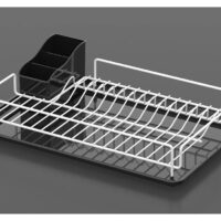 СУШИЛНИК ЗА СЪДОВЕ TEKNO TEL KB-006W , 1 ниво , бяло с черна тавичка