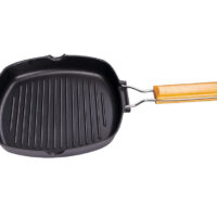Грил тиган със сгъваема дръжка SAPIR SP 4316 C26, 26 см, Незалепващ, Черен