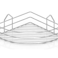 Ъглова етажерка за баня на 1 ниво TEKNO TEL BK 001, 23х23х9 см, Закрепване с дюбел, Хром