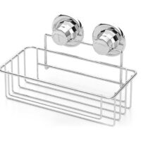 Етажерка за баня на едно ниво TEKNO TEL TR DM 254, 25х15х15 см, Вакуум, Сребрист