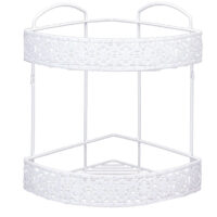 ПОСТАВКА ЗА БАНЯ 2 нива,ъгъл с декор.,бяло