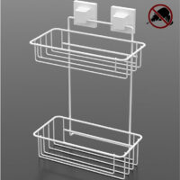 етажерка за баня TEKNO TEL EF-256W , с вакуум бяла