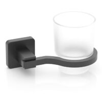 Поставка за четка за зъби TEKNO TEL MG-374B с чашка матирано с черно