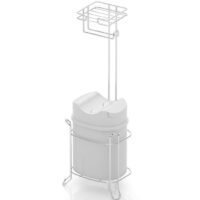 Стояща поставка за тоалетна хартия TEKNO TEL MG-098WK , с кошче , хром-бяло