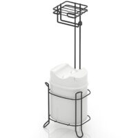 Стояща поставка за тоалетна хартия TEKNO TEL MG-098WB , с кошче , черно-бяло