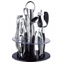 Комплект кухненски инструменти с поставка ZILNER ZL 2201, 6 части, Стомана