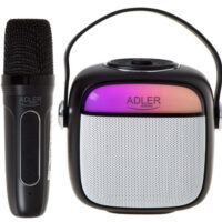 Караоке тонколона с микрофон Adler AD 1199, Безжична, 8ч автономия, USB-C, Bluetooth 5.1, Черен