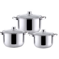 Комплект тенжери HAUS ROLAND, HR-148-1 , 3 броя, с капак, ф18, 20, 22см, инокс