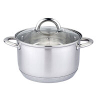 Тенжера HAUS ROLAND HR-151-4 , със стъклен капак, ф22, огледален инокс