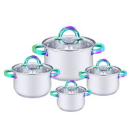 Комплект тенжери HAUS ROLAND , HR-133-3 , 4 броя, с капак, инокс