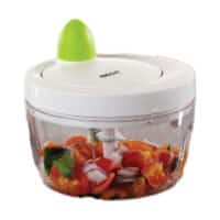 Мини ръчен чопър KingHoff KH 6116, Острие от неръждаема стомана, Бял/зелен