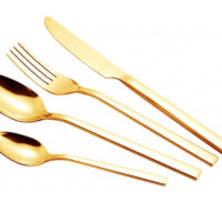 Комплект прибори за хранене ZEPHYR ZP 1512 ZG24, 24 части, Неръждаема стомана, Златист